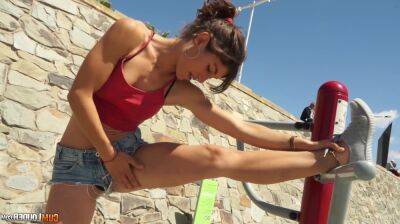 Sexercise - sexy sporty Spanish teen julia roca fucked after workout on the beach - Spain on badgirlnextdoor.com
