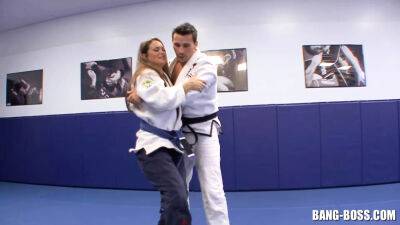 Karate Trainer fucks his Student right after ground fight on badgirlnextdoor.com