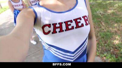 BFFS Cheerleaders Try Out Orgy Fucking on badgirlnextdoor.com