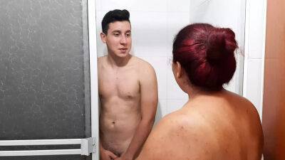 I go into the shower with my stepson and suck his cock - India on badgirlnextdoor.com