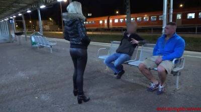 Public threesome with Double Facial directly on the station! - Germany on badgirlnextdoor.com