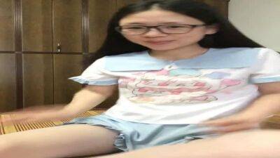 Cute Chinese Teen in Glasses With Hairy Pussy - WATCH PART 2 ON teencamslive.com - China on badgirlnextdoor.com