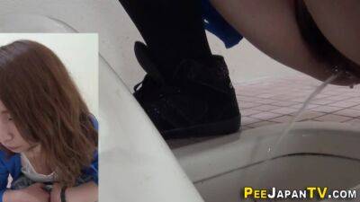 Asian babe pees in public toilet on badgirlnextdoor.com
