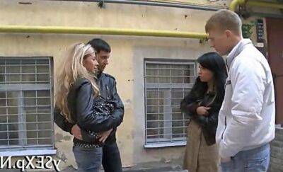 Blonde little lady persuades her friends into a homemade foursome - Russia on badgirlnextdoor.com