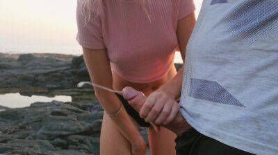 A Quick Blowjob on the beach with people close by on badgirlnextdoor.com