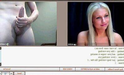 Stunning CFNM blonde watches naked guy cum on webcam on badgirlnextdoor.com