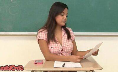 Bad Student Selma Sins Strokes for Better Grade on badgirlnextdoor.com