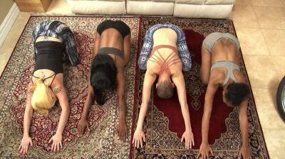 Hot interracial sex party gangbang orgy after yoga on badgirlnextdoor.com