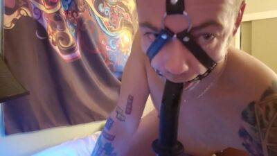 Horny tattooed man loves BDSM and playing with adult toys on badgirlnextdoor.com