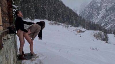 Couple enjoys hidden passionate lovemaking during winter mountain trip on badgirlnextdoor.com