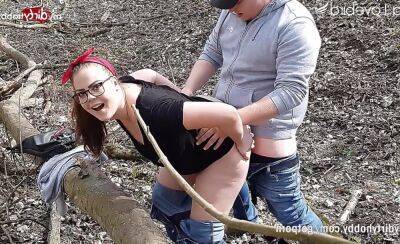 MyDirtyHobby - Big ass curvy teen gets an outdoor creampie in the woods on badgirlnextdoor.com