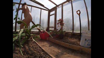Naked Greenhouse Worker Planting Cacti on badgirlnextdoor.com