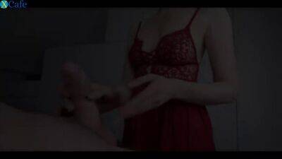Sweet breasts and red nightie - sensual handjob session with a MILF on badgirlnextdoor.com