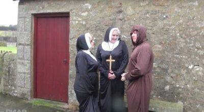Dirty mature nuns Trisha and Claire Knight have kinky threesome on badgirlnextdoor.com