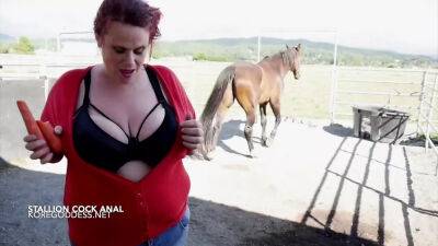 Horny wife with massive tits take a huge fantasy cock deep in her ass on badgirlnextdoor.com