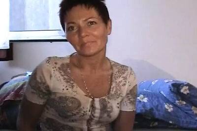 Old and short haired German lady dildoing her muff after a shower - Germany on badgirlnextdoor.com