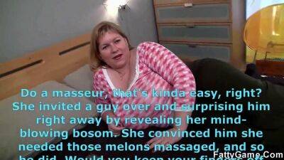 Fatty Game - Having a masseur massage it all (Angellyn - Big tits on badgirlnextdoor.com