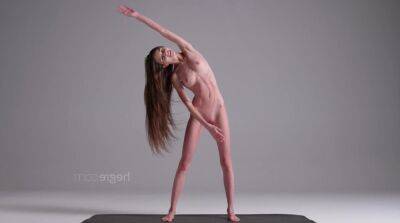 Skinny fitness girl Leona naked solo on badgirlnextdoor.com
