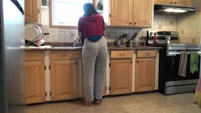 Syrian Wife Lets 18 Year Old German Stepson Fuck Her In The Kitchen - Germany on badgirlnextdoor.com