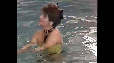 Brunette milf gets fucked after swimming in the pool - Germany on badgirlnextdoor.com